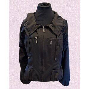 Allura Women's Black Nylon Jacket With Zip-Off Sleeves Size Small